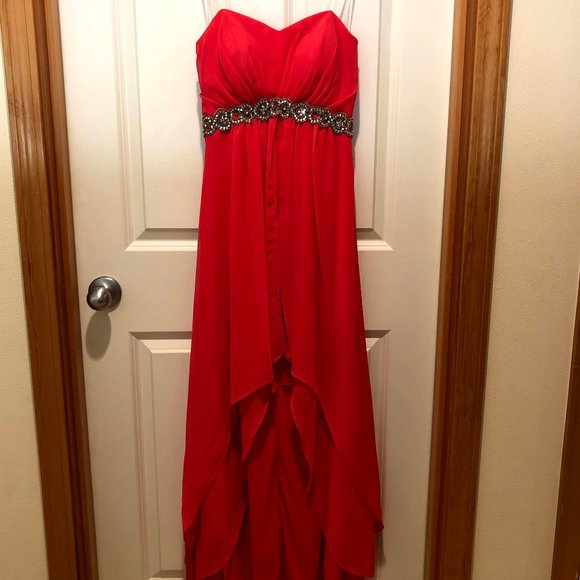 Coral High Low Homecoming/Prom Dress - Picture 1 of 8
